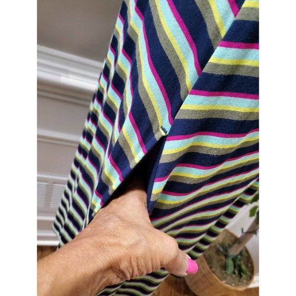 Time and Tru Women's Multicolor Rayon Round Neck Sleeveless Knee Length Dress M - Picture 7 of 12